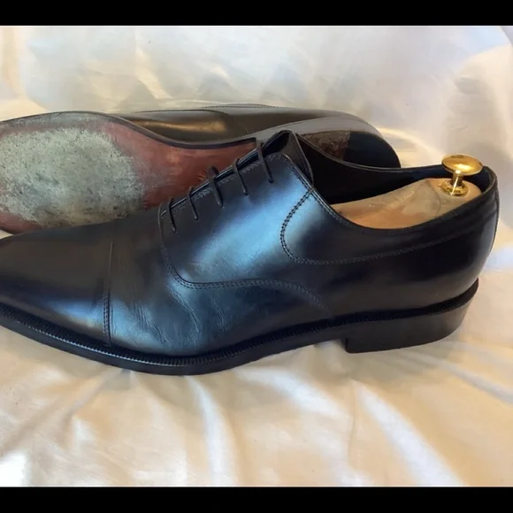 Faconnable | Shoes | Facconable Italian Black Leather Cap  display picture 2